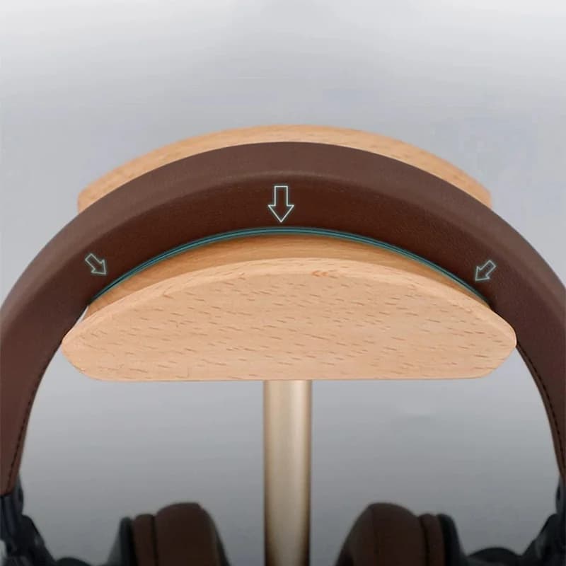 New Aluminium Alloy with wood Earphone Holder Detachable Computer Esports Game Headset Desktop Storage Universal Display Rack