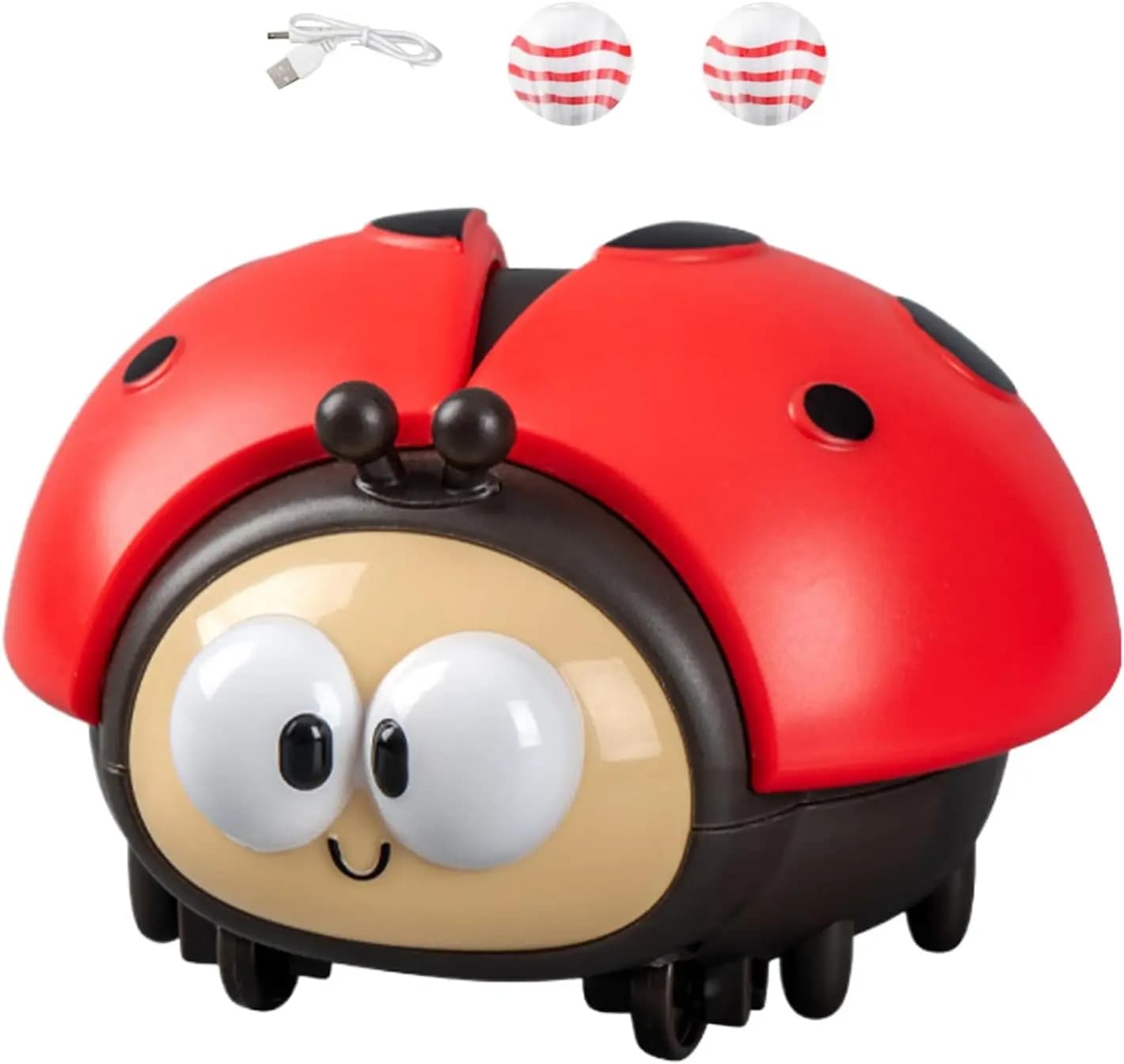 Giocattolo con palla che soffia per i più piccoli Coccinella Hover Ball Ventilatore Giocattoli sospesi Formazione dell'attenzione Giocattolo educativo per l'educazione precoce