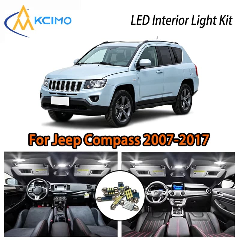 Kit LED per Jeep Compass 2007-2017, luci interne atmosferiche a due colori super luminose e facili da installare