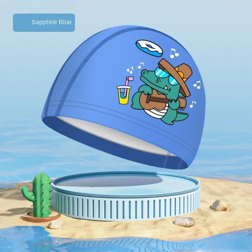 Cuffia da nuoto rivestita in PU Cuffia da bagno in piscina impermeabile durevole in silicone Cuffia da nuoto stampata in formato libero unisex