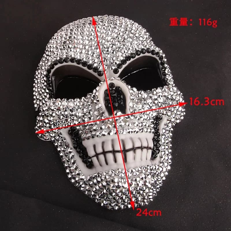 Skeleton Diamond Half Face Mask Halloween Party Masquerade Costume Prop Scary Skull Cosplay Accessories hf5]]