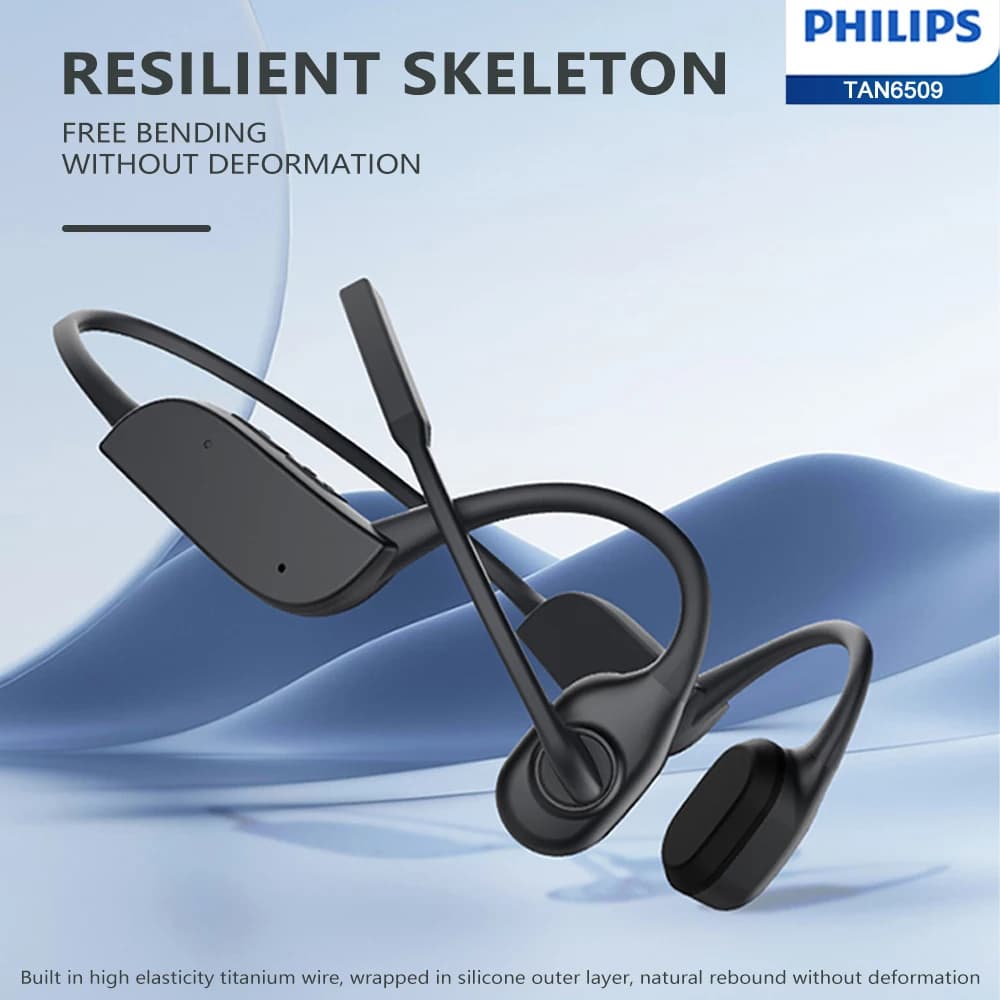 Cuffie Bluetooth Philips TAN5609 a Conduzione Ossea, Wireless con Riduzione del Rumore per Chiamate, Impermeabili per Sport all'Aperto