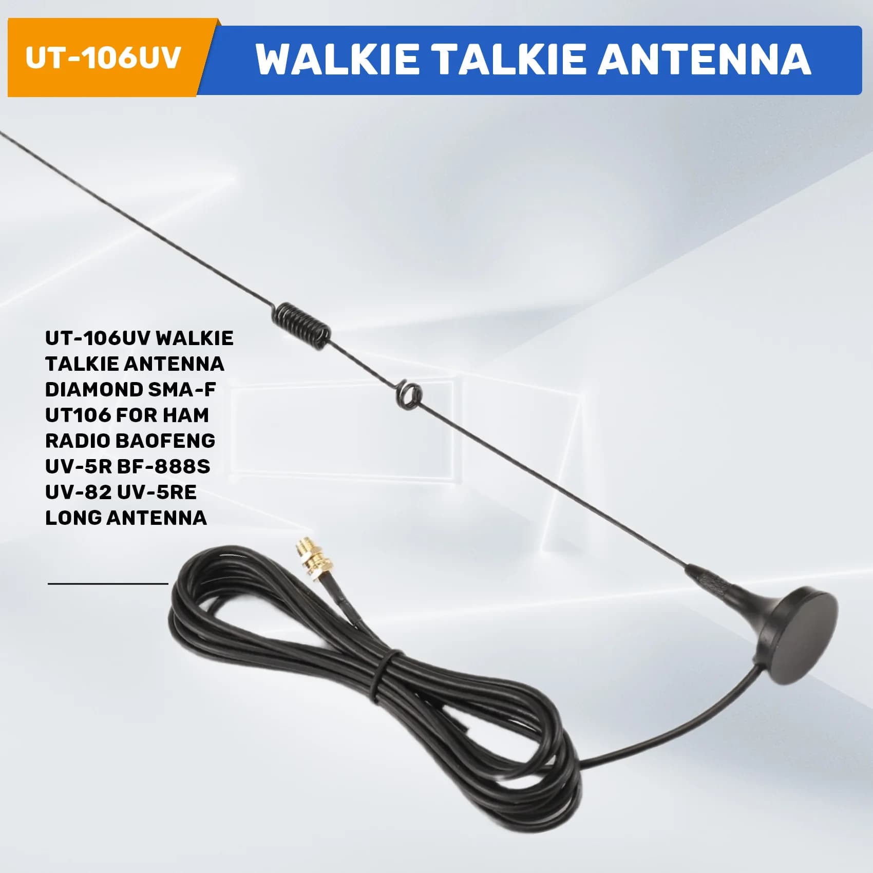 UT-106UV antenna walkie talkie DIAMOND SMA-F UT106 per HAM Radio UV-5R -888S UV-82 UV-5RE antenna lunga