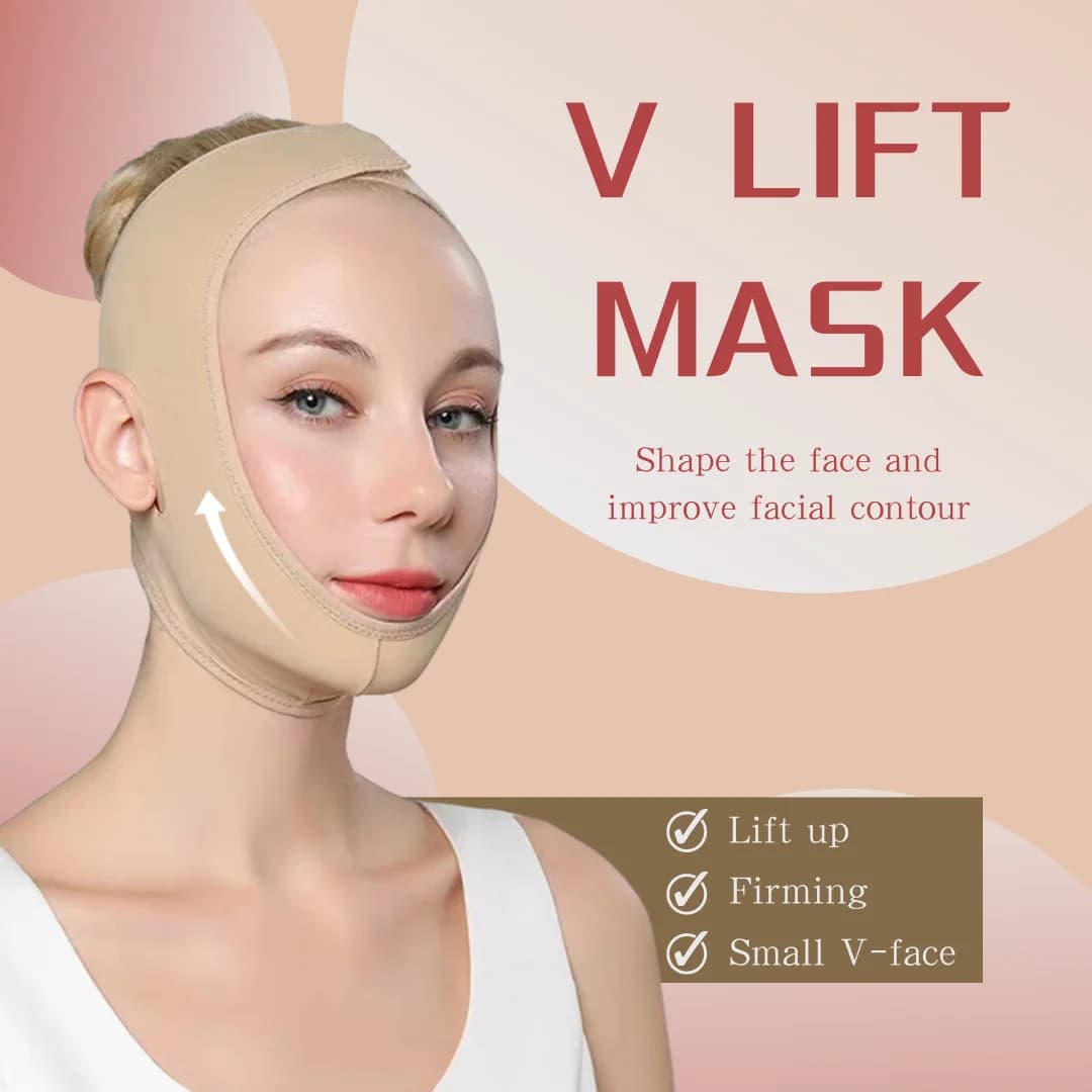 Maschera per il sollevamento del viso fasciatura dimagrante regolabile modellante a V riduce il doppio mento cintura per scolpire il viso antirughe