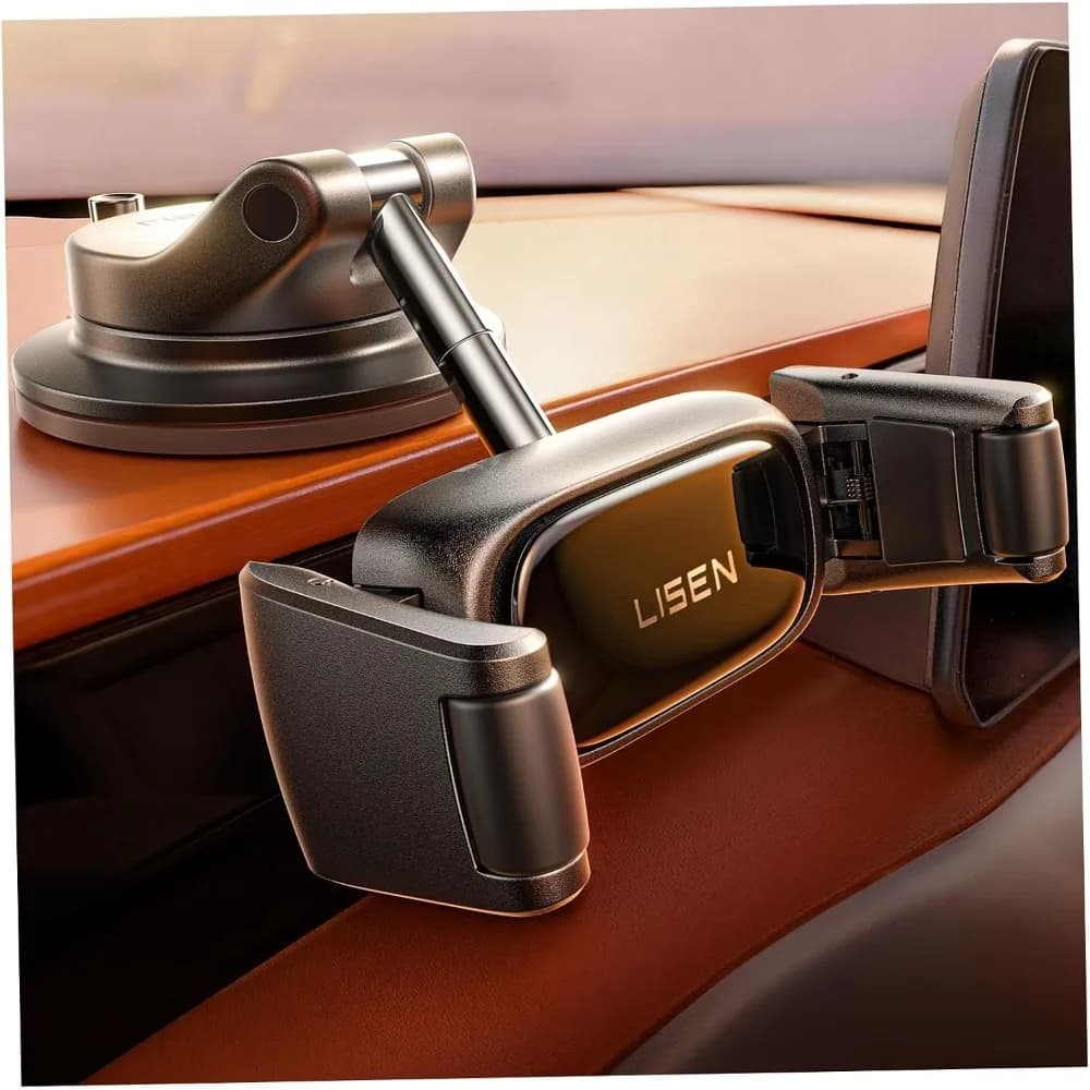 Suction Car Phone Mount: Ultra Suction, Compatible with 95% Cases, Dashboard Holder for Cell Phones