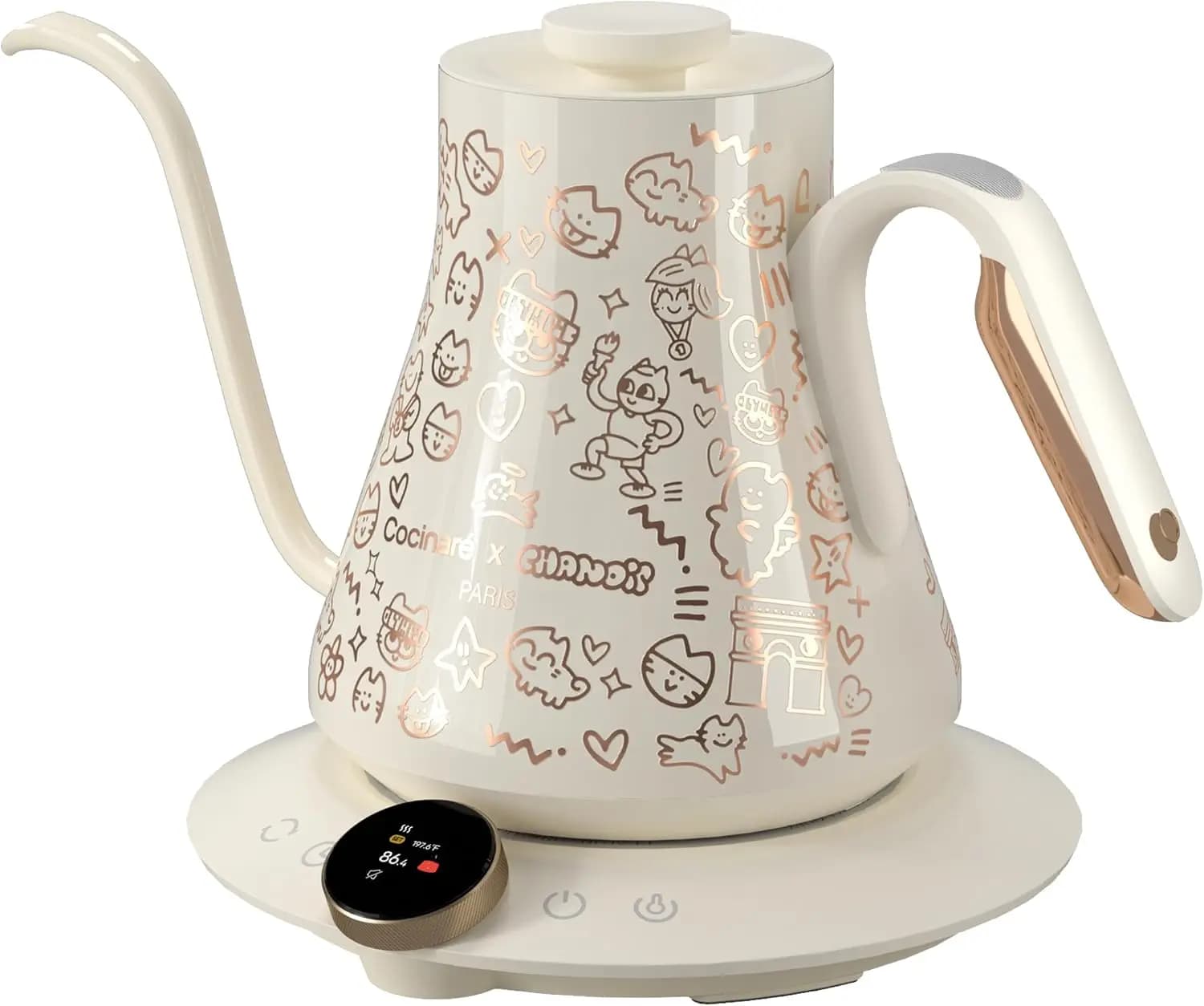 x Chanoir Gooseneck Electric Kettle, ±0.5°F Precision Temperature Control for Pour-over Coffee & Tea, 0.9L, Limited Artist Colla