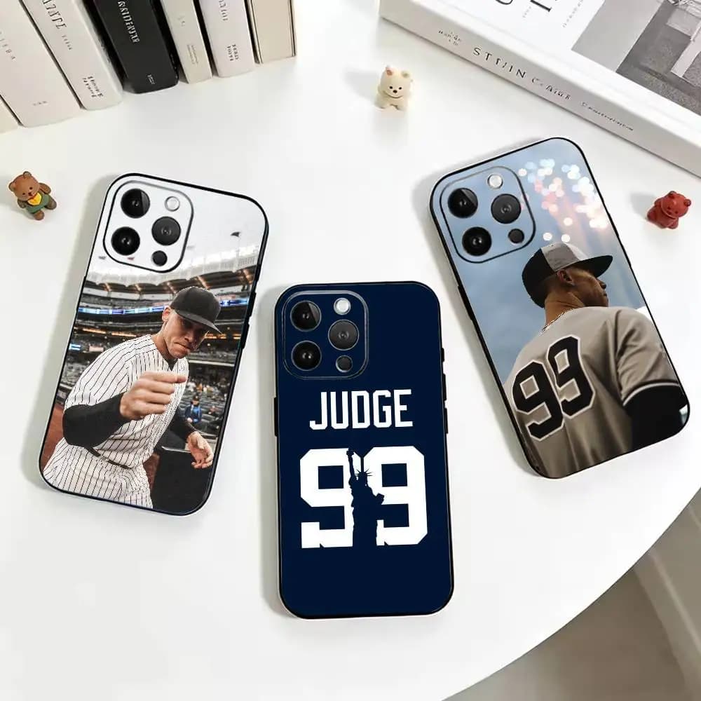 Star Baseball A-Aaron J-Judge Lightweight Practical Soft Black Phone Case For iPhone 12 13 14 15 16 17 Pro Max
