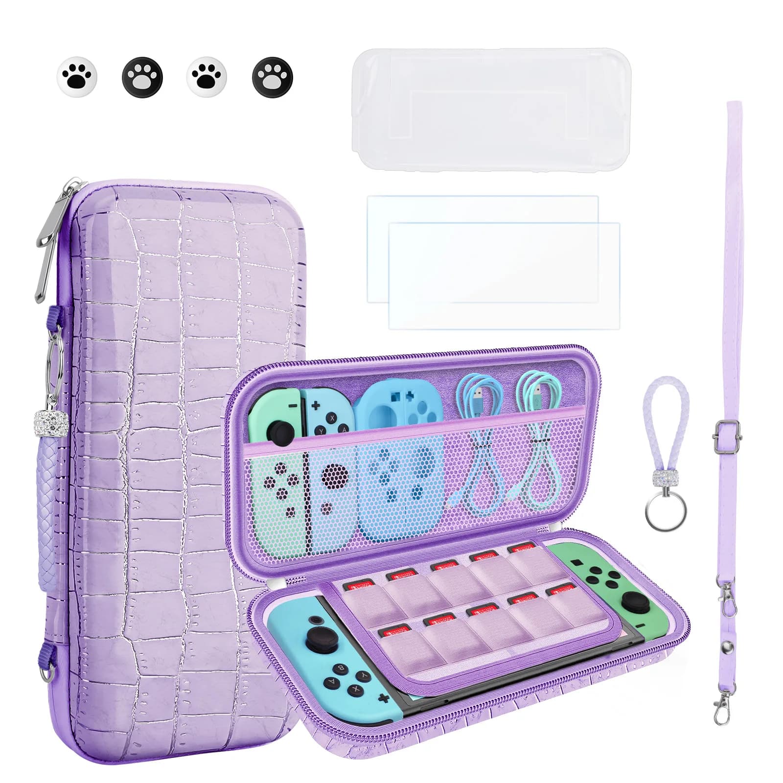 Borsa da trasporto per esterni in pelle PU per Switch OLED, custodia per Switch con tracolla, protezione per la copertura, accessori per Switch