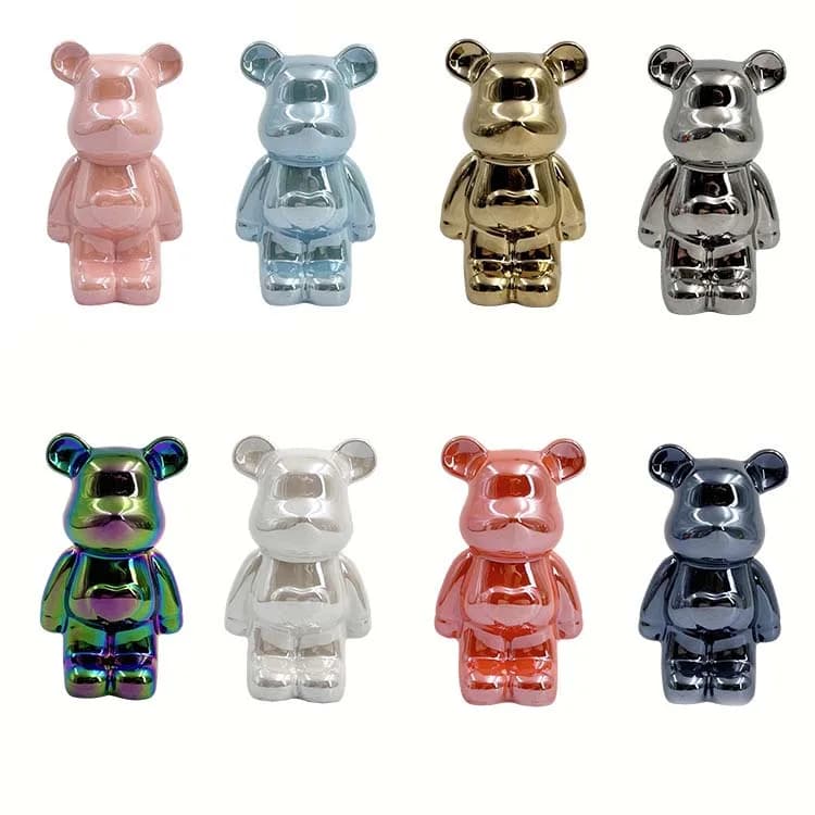 18-28CM European Electroplating Ceramic Care Bear Doll Ornament Home Desktop Living Room Decoration Ornament Decorative Figurine