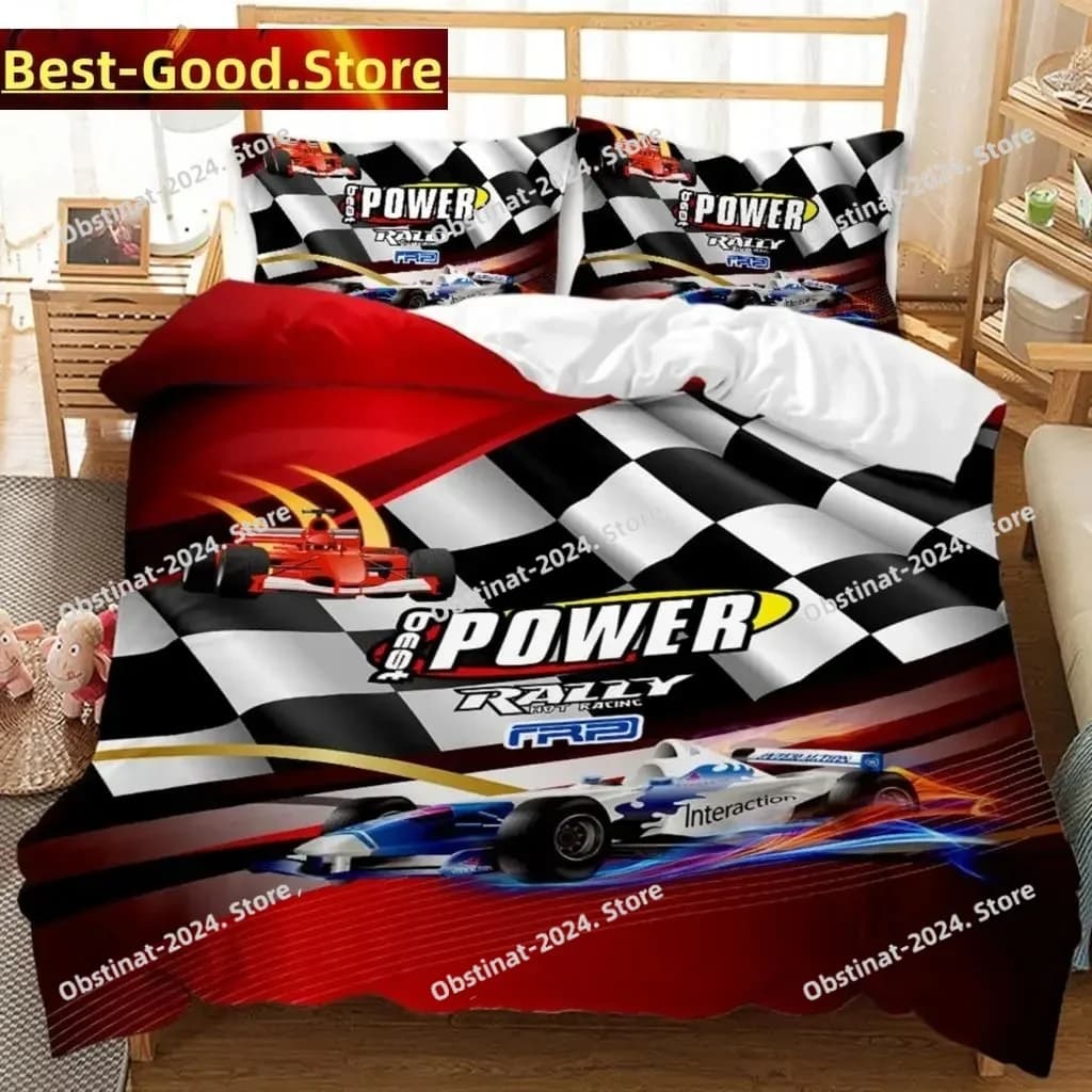 Copripiumino da corsa Dirt Bike Twin Size Racing Car Competition Sport estremi Copripiumino Uomo Automobile Copripiumino in poliestere