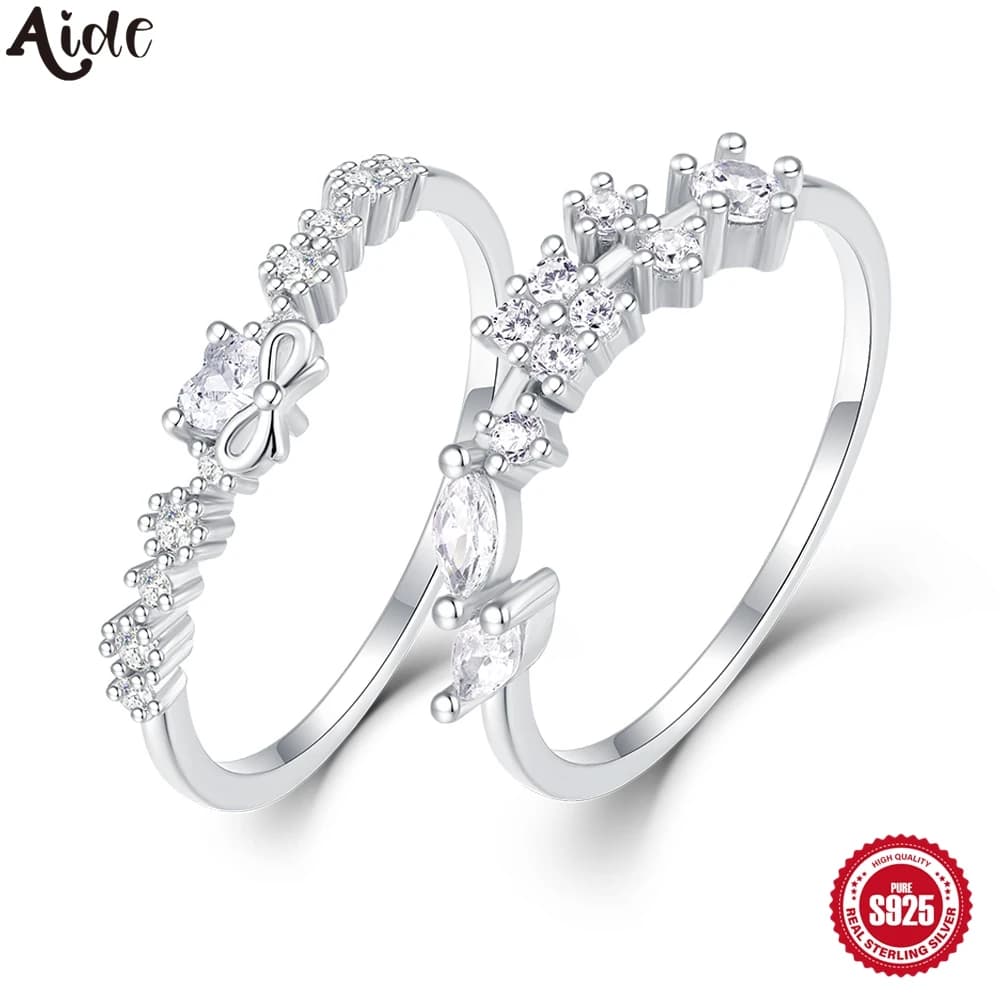 Aide 1 pezzo 925 Sterling Silver Mini piccoli anelli di zirconi per le donne Light Luxury CZ squisiti anelli accessori per gioielli anillos
