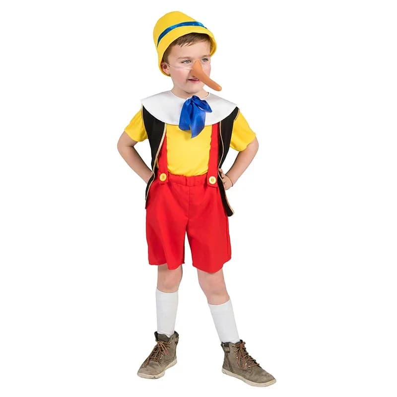 2025 Nuovo Halloween Ragazzi e Ragazze Naso Lungo Pinocho Costume Cosplay per Bambino Ragazzi Halloween Costume Cosplay Bambini Stage Performa