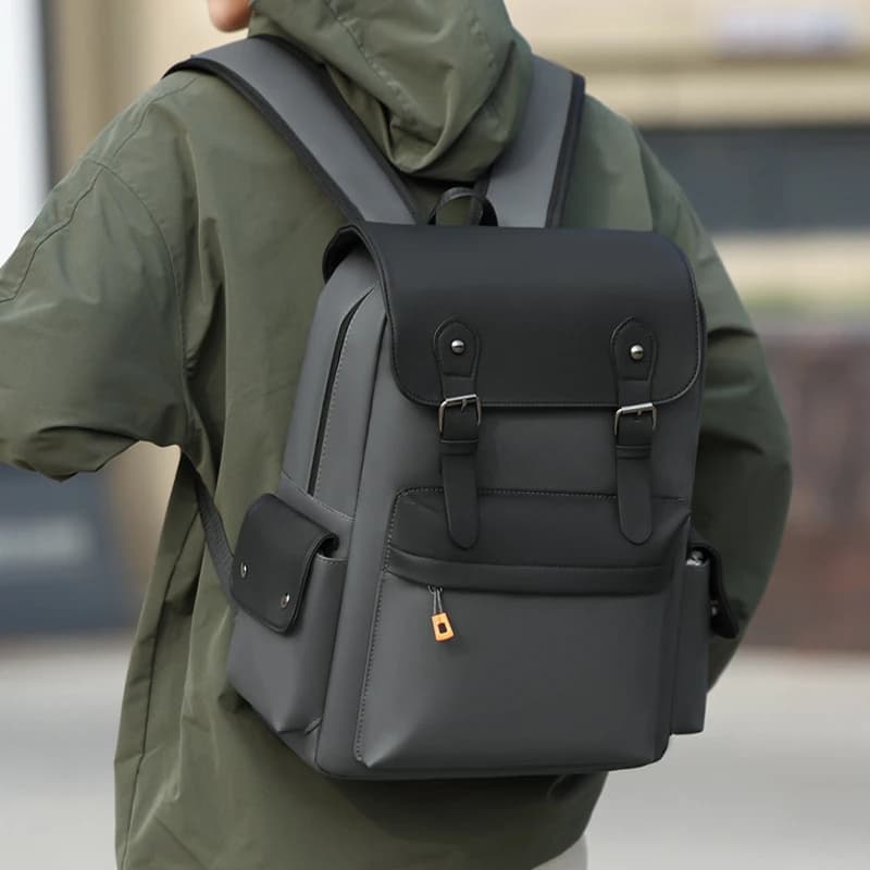 Men's Color-Block Backpack for Commuting, Business Trips, Travel, Laptop Backpack, College Student School Bag
