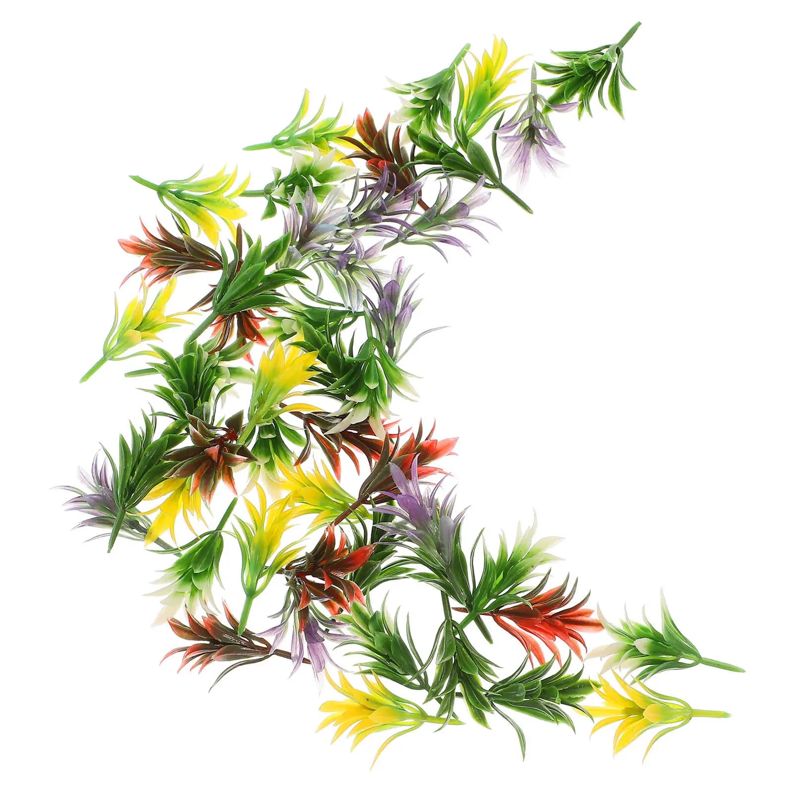 50Pcs DIY Miniature Colorful Plant Clusters Artificial Railway Grass Tufts for Scenic Garden Landscape Diorama Supplies