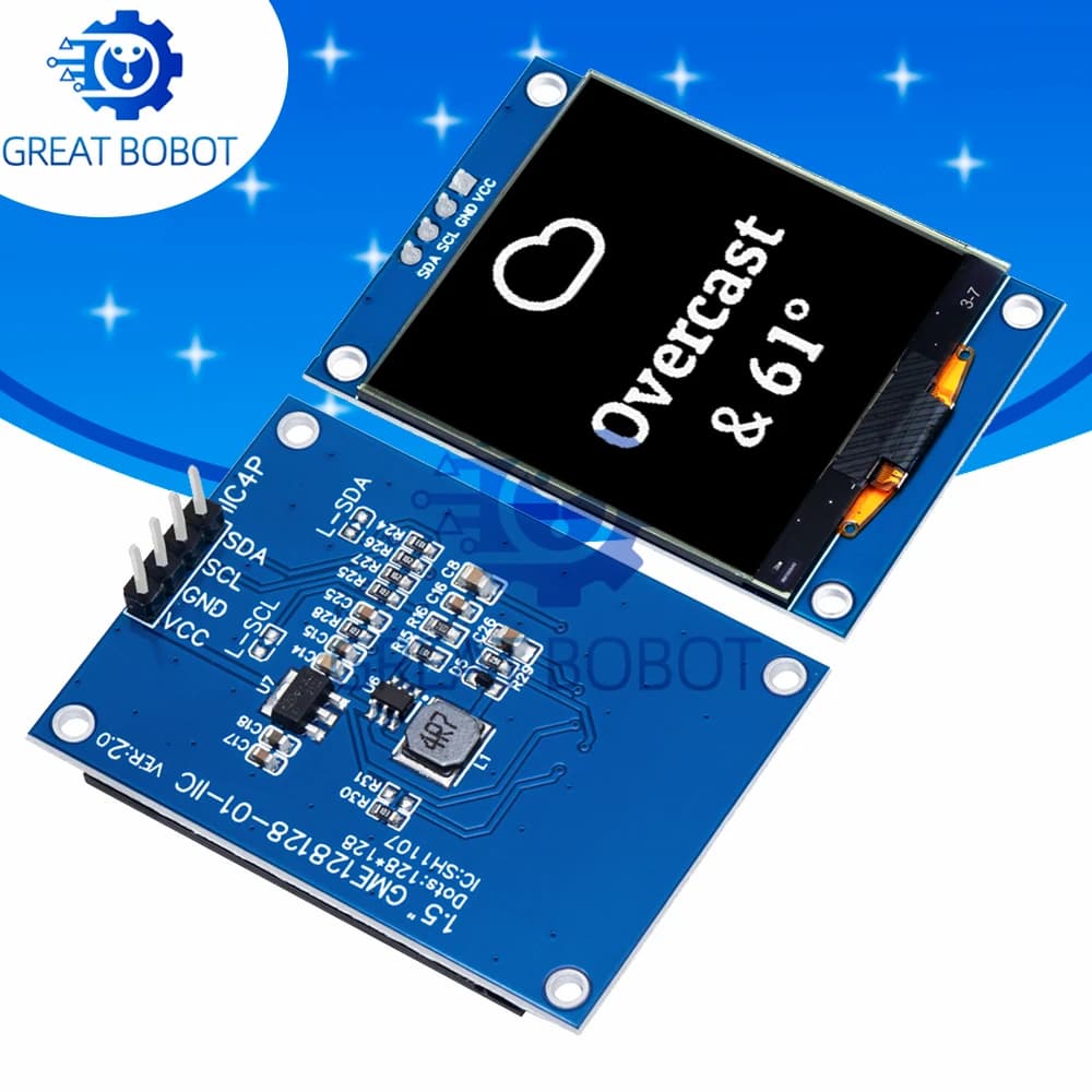 BS's All - New OLED 1.5-inch screen module 128x128: for Raspberry Pi, STM32 and Arduino