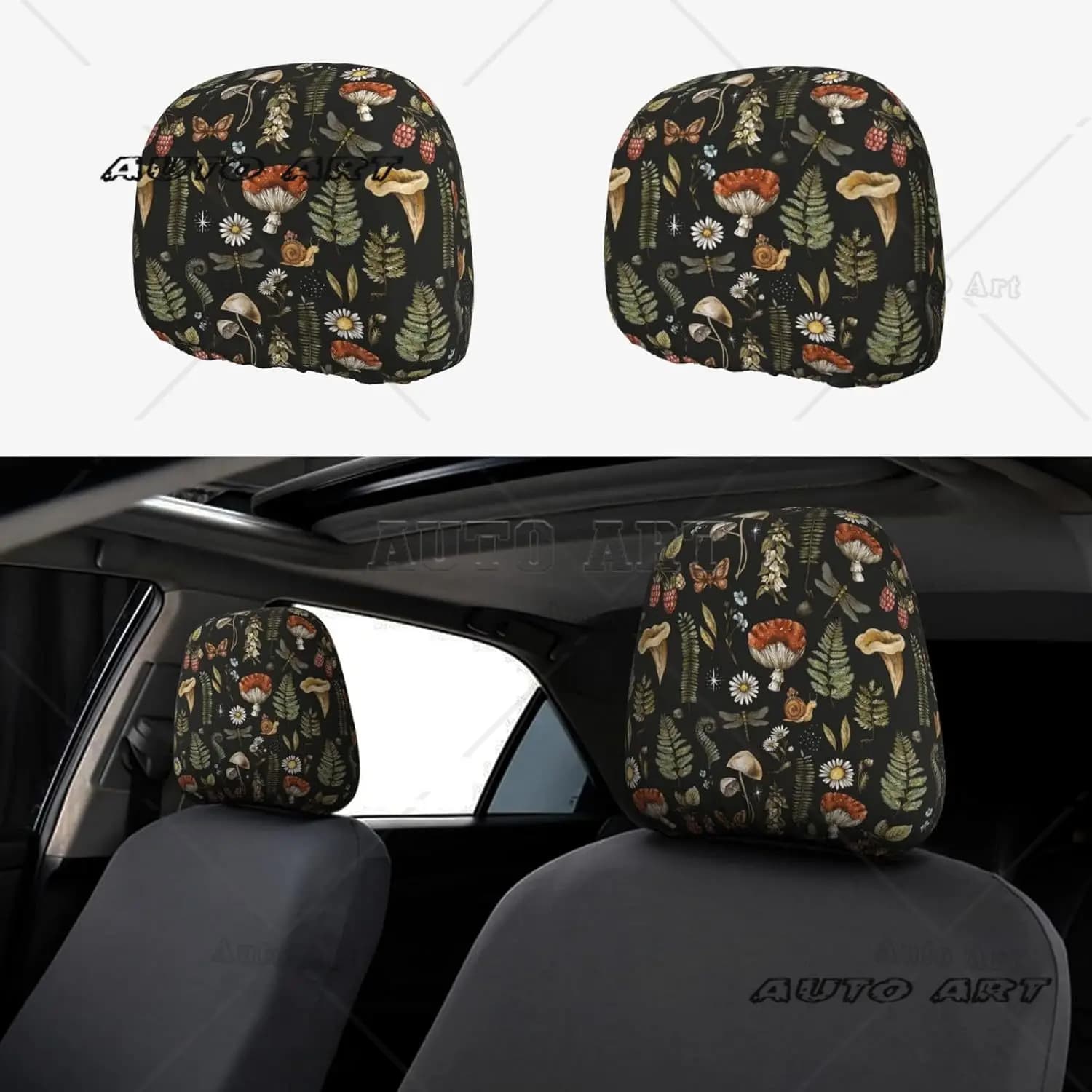 2 headrest covers for cable car seat, universal size, soft and breathable fungus car accessories