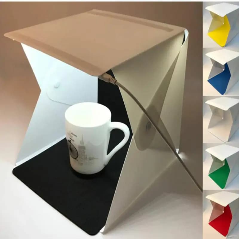 【C】Portable LED Photo Studio Light Box Foldable Photography LED Photo Studio Tent USB Mini Light Box With 2/4/6 Color Backdrop
