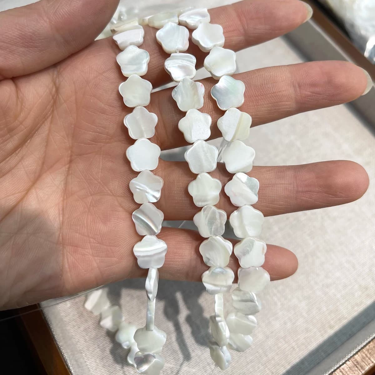 8x8mm Natural Freshwater Shell Beads Flower White Shell Loose Beads for Jewelry Making DIY Necklace Bracelet Accessories 18cm