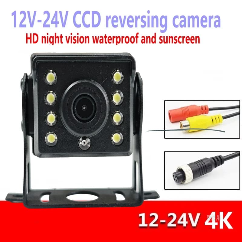 Telecamera per retromarcia per auto HD per auto 12-24V bus visione notturna telecamera per retromarcia impermeabile monitoraggio protezione solare impermeabile CCD