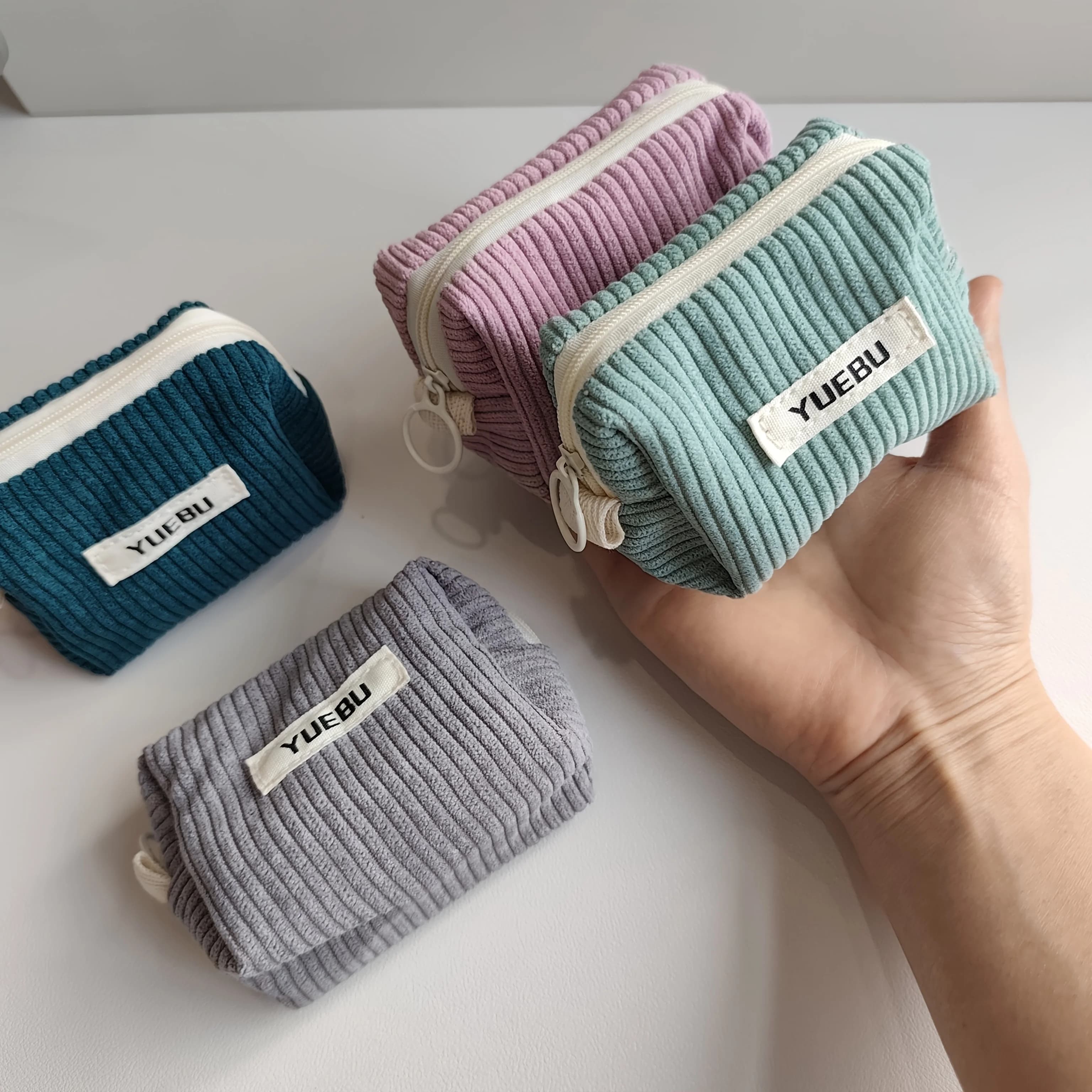 A Soft Corduroy Pouch, a Portable Travel Makeup Bag, a Multifunctional Storage Bag, a Coin Purse, a Small Wallet, And a Headphone Case, Making for a Delightful Little Gift.