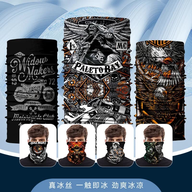 Neck Gaiter Tube Bandana Ice Silk Balaclava Face Mask Sun UV Protection Dustproof Breathable - Summer Motorcycle Sports