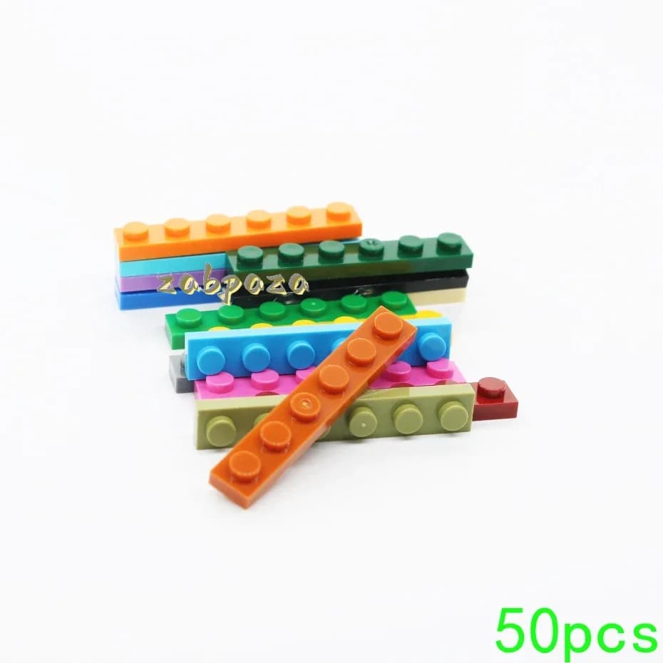 50 pezzi assemblano particelle marca 3666 piastra 1x6 blocchi di costruzione parti di mattoni assemblaggio fai da te giocattolo educativo per bambini regali per bambini