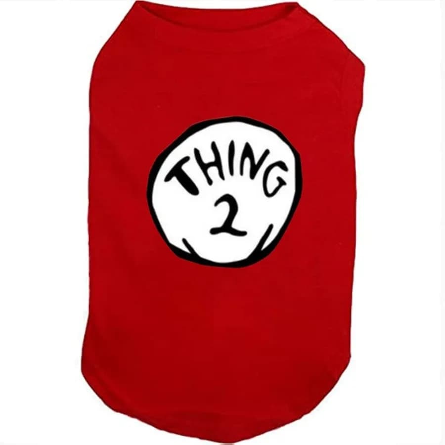 Camicie per cani per vestiti per animali domestici Camicie per cuccioli morbide e traspiranti Cultura pop Cosa da 1 a cosa 9 T-shirt per animali stampata RED-2 X-Large