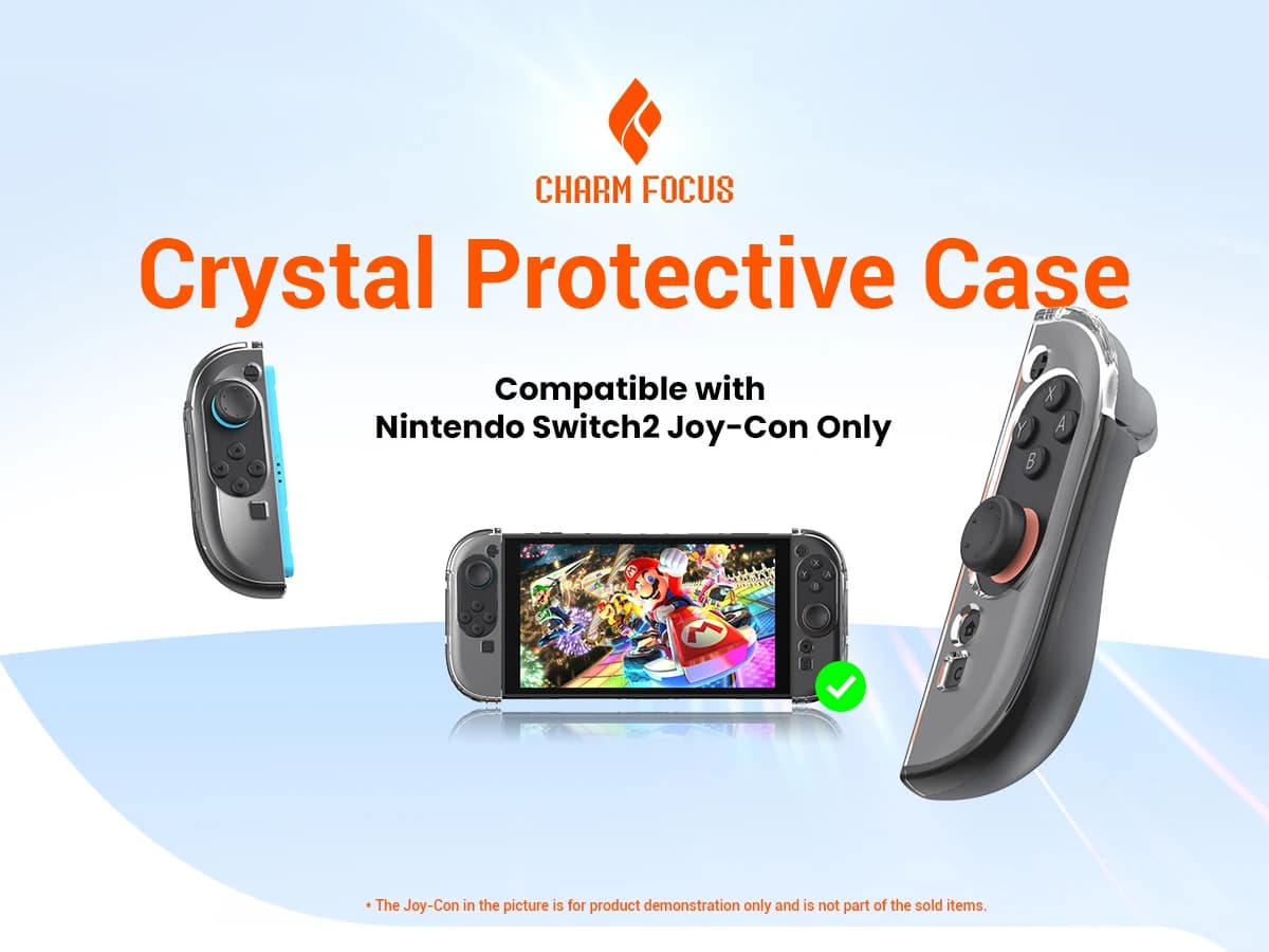 Custodia morbida in TPU per controller Joycon Nintendo Switch 2, custodia protettiva per custodia dockable Switch 2, viso trasparente per PC, gr ergonomico