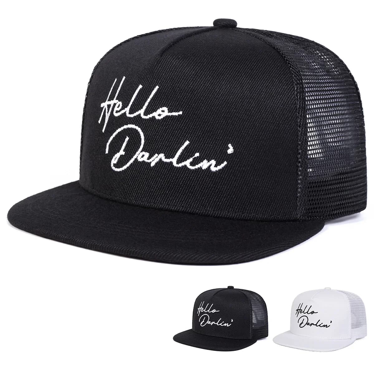 Cappelli Unisex Hello Darlin con Ricamo, Stile Hip-hop, Regolabili, Casual, Snapback, per Primavera/Estate, Protezione Solare per Esterni