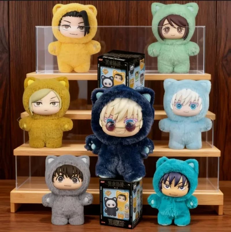 EAKI Jujutsu Kaisen & Sakamoto Days & Spy Play House & Frieren Cat Paradise Party Series Trendy Blind Box Vinyl Plush Doll Toys Gift
