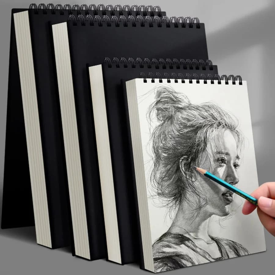 Sketchbook, top spiral-bound sketchbook, A4,A5,A6,16K,1 pack of 30 sheets, acid-free art sketchbook, suitable for art drawing