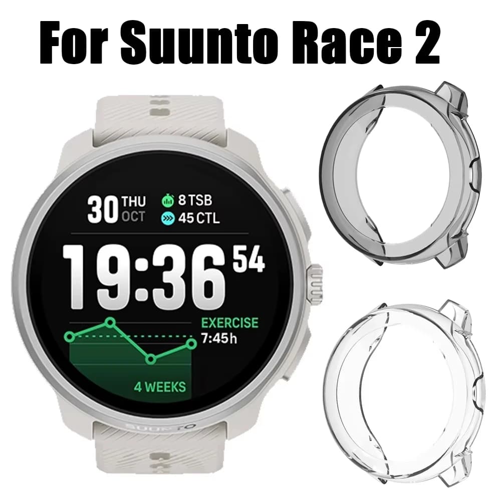 Custodia morbida in TPU per Suunto Race 2 Custodia protettiva antigraffio Telaio paraurti per SUUNTO RACE2 Pellicola protettiva SmartWatch Accessori