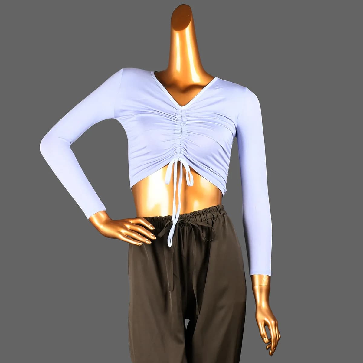 2023 nuove donne adulte giacca da ballo latino costume da ballo moderno con coulisse lunghezza regolabile top corto a vita alta