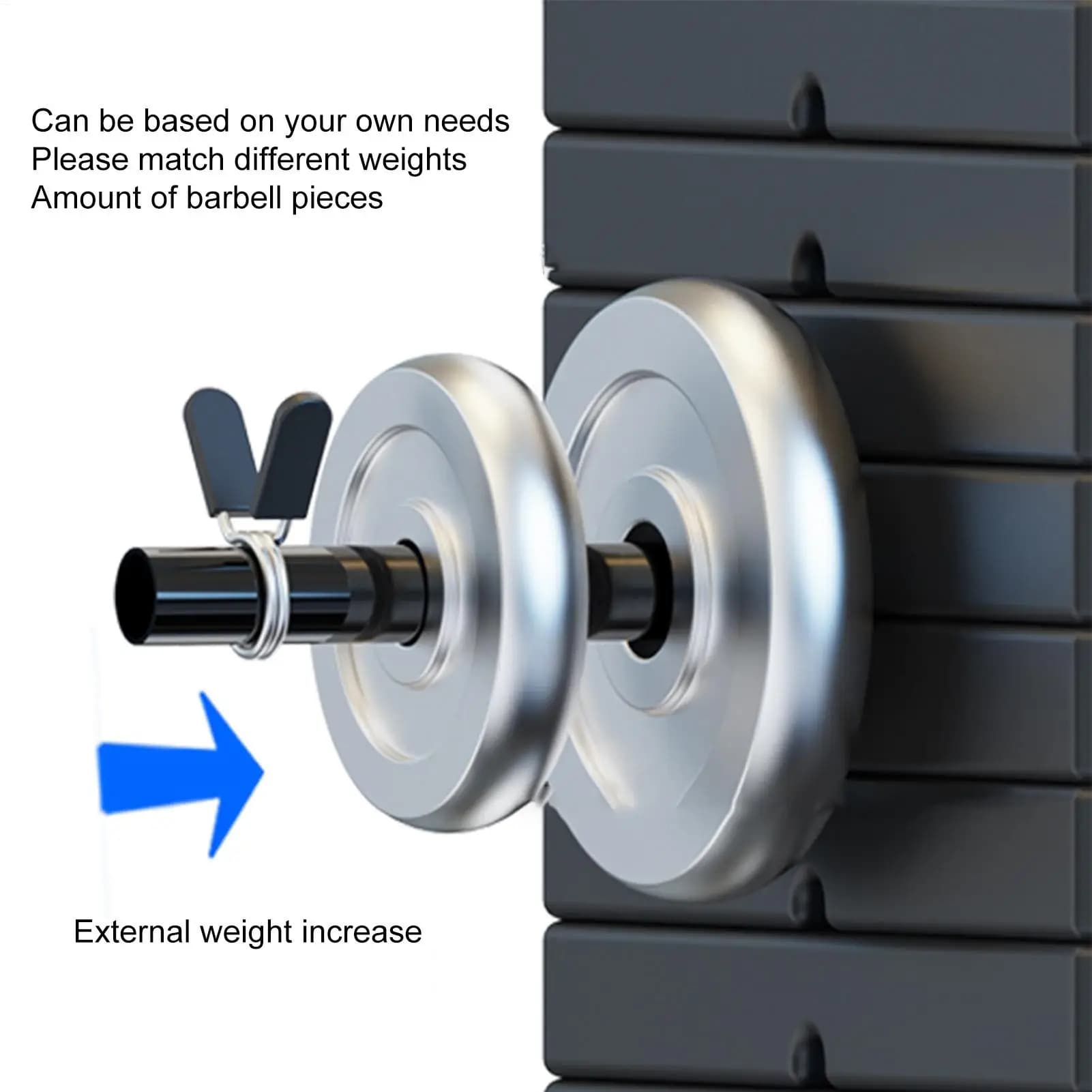 Gym Cargo Pin Holder Home Gym Accessories for Heavy Duty Gym Flat Holder with Exterior Barbell for Weight Lifting and Strength Training