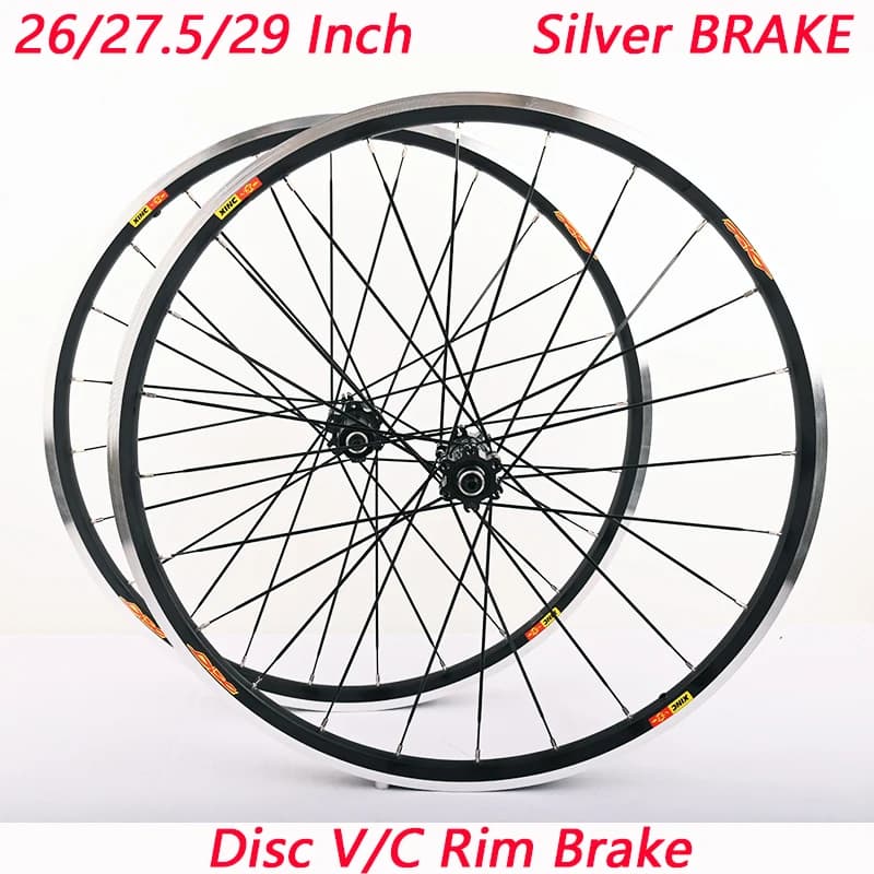 Ruote per mountain bike Crossride Freni per cerchioni MTB a disco V/C Set di ruote a sgancio rapido a trazione dritta a doppio scopo 26 27,5 29 pollici