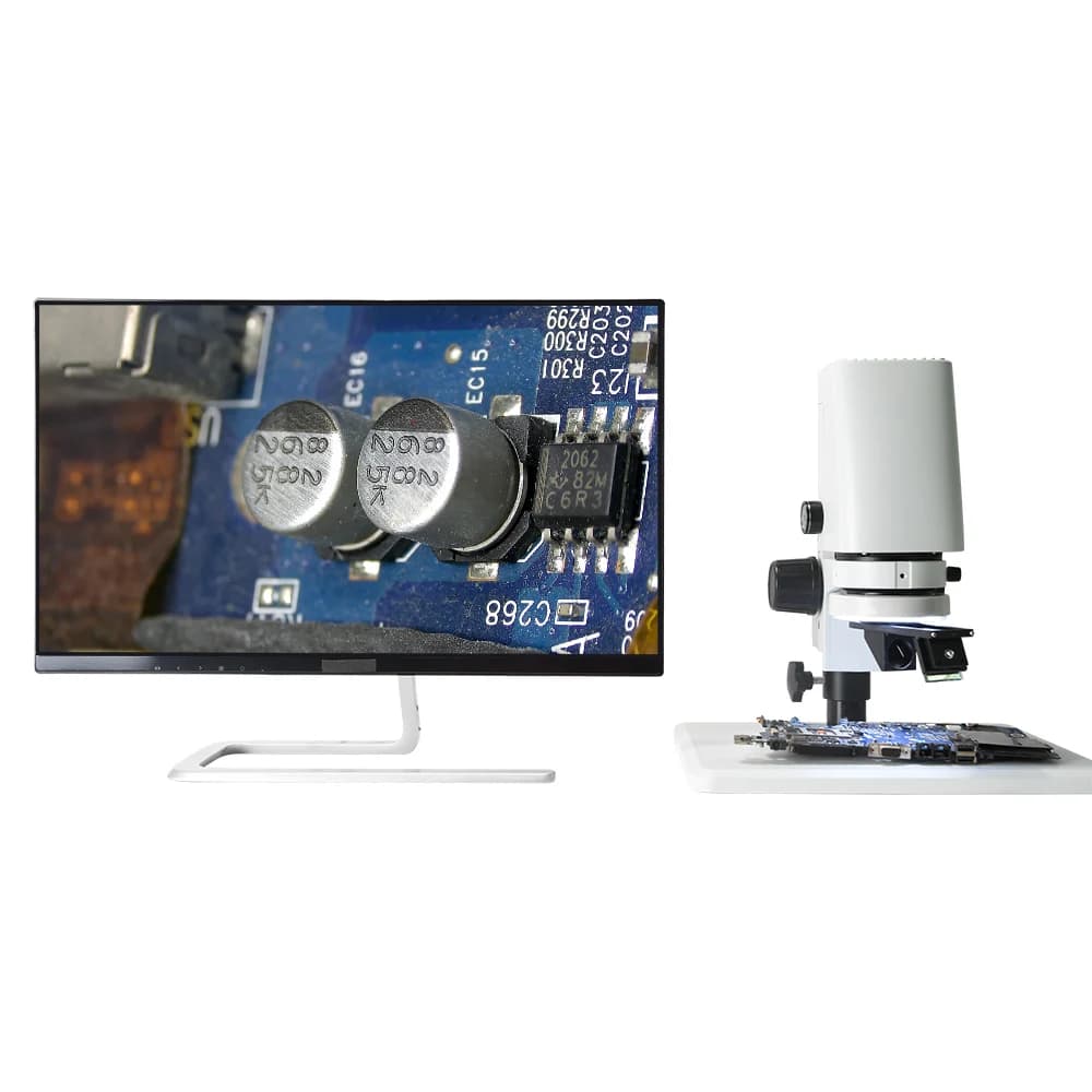 Foto reale Microscopio video 3D HD con rotazione a 360 gradi 2D 3D con obiettivo regolabile Microscopio di misurazione 7X-230X