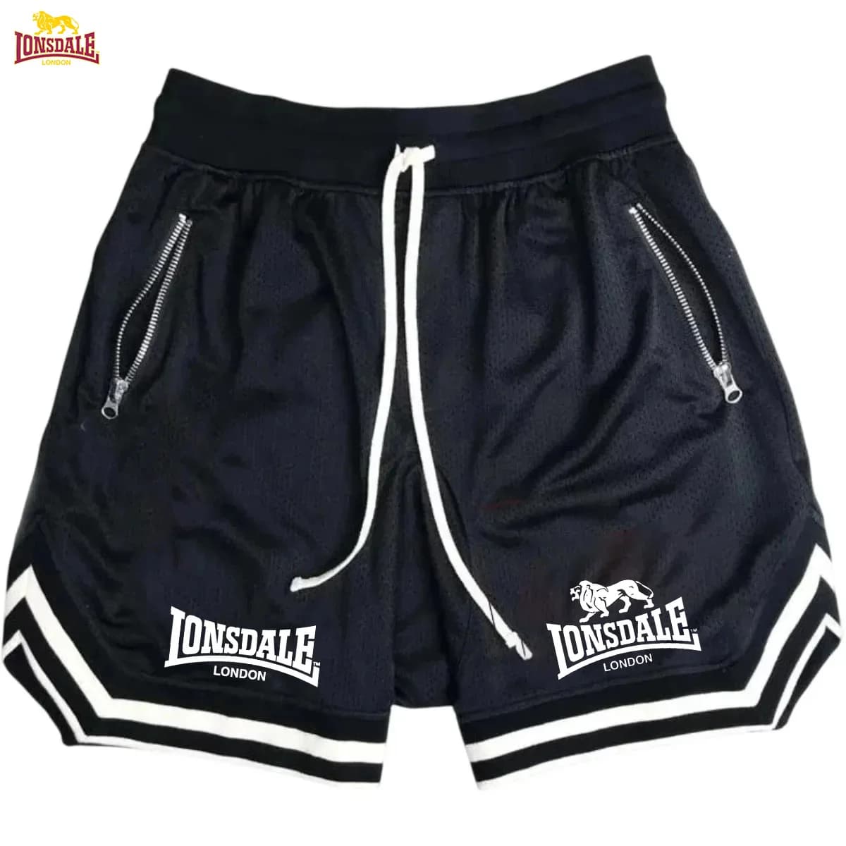 LONSDALE 2026 Nuovi Pantaloncini Sportivi da Basket da Uomo Estivi Casual Larghi Traspiranti in Rete Moda Hip Hop