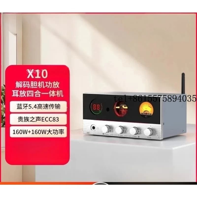 Nuovo Amplificatore a Valvole X10 2026 con Bluetooth 5.4, Decoder Digitale HiFi per Casa, Lettore USB, Amplificatore per Cuffie Integrato