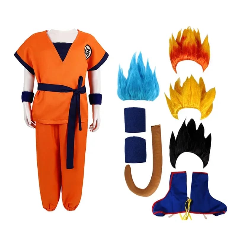 2026 Anime Cosplay Kids Son Goku Costume Anime Cosplay hero Uniform Wig Carnival new Halloween Marvel Exhibition