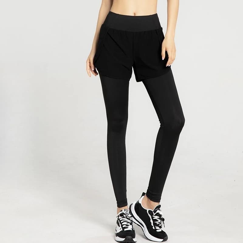 Leggings 2 in 1 Pantaloni da yoga tascabili senza cuciture a vita alta 4D Moda Palestra Allenamento Booty Lift Allenamento Collant elastici per le donne