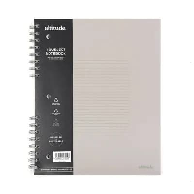 Notebooks & Writing Pads Supplies 100Pg 1 Subject College Ruled Notebook - 9" X 11", Split Wire Binding, Warm Gray