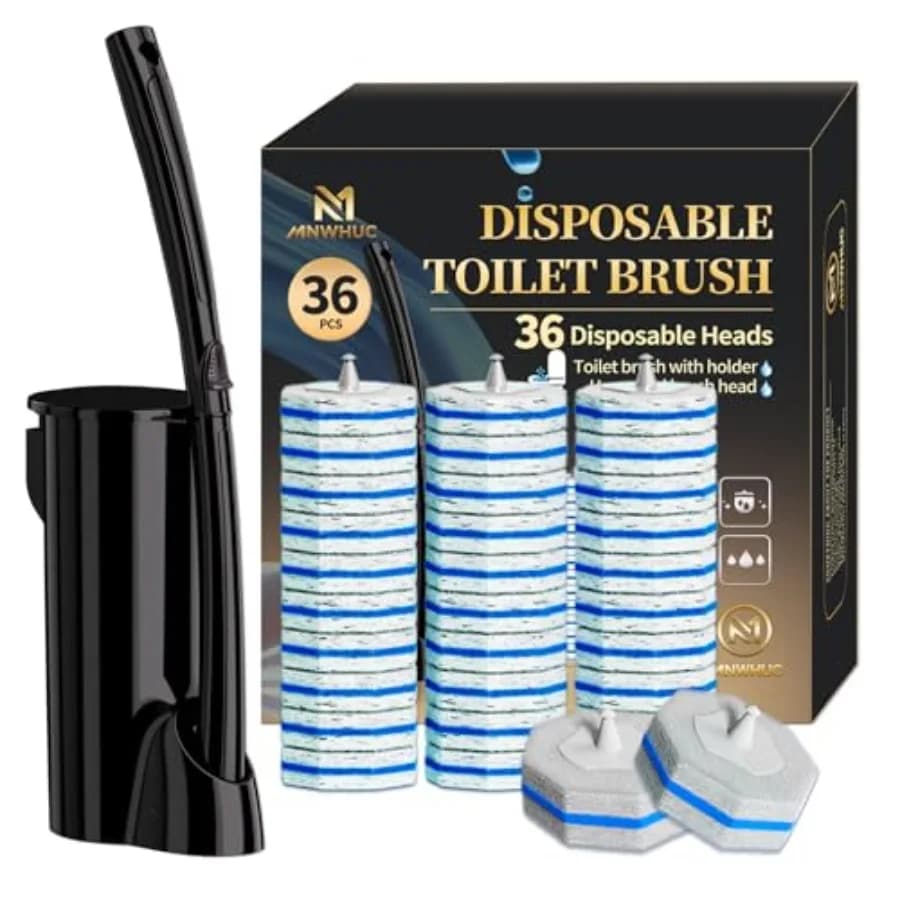 Spazzola per WC usa e getta con 36 ricambi/palette di ricambio per la pulizia del WC, bastoncino per la pulizia del WC, detergente per WC
