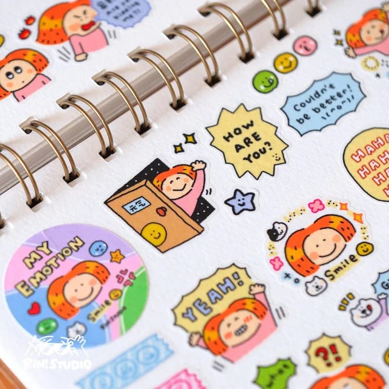 Rin Studio My Emotion Die Cut Washi Tapes Craft Supplies DIY Scrapbooking Card Making Decorative Plan Sticker