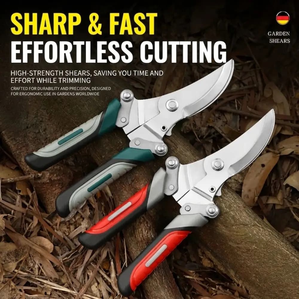 Stainless Steel Pruning Shears Non-Slip Handle Foldable Garden Scissors Labor Saving Sharp Blade Horticulture Secateurs