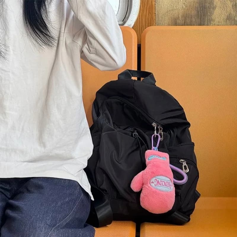 Portachiavi con guantoni da boxe alla moda Nuovo portachiavi in morbido peluche Zaino fitness Regali con ciondolo per gli appassionati di allenatori di boxe