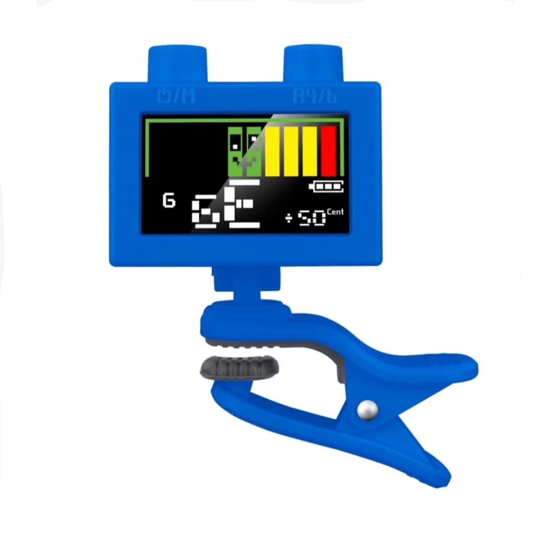 Sintonizzatore Cherub rotante a 360 gradi con chip integrato, ampio display LCD a colori, spegnimento automatico, supporta chitarra, basso e ukulele cromatici.