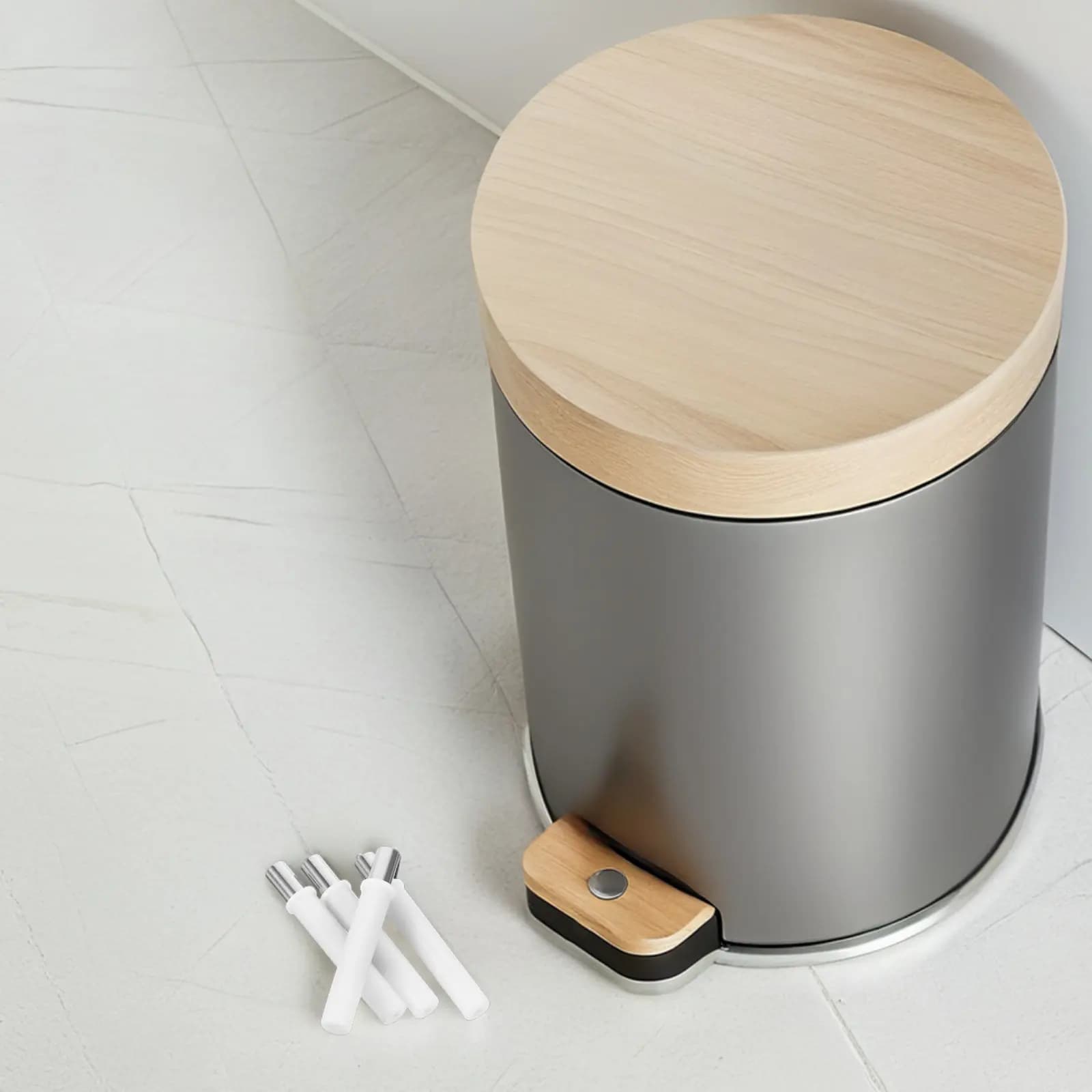 4 Pezzi Ammortizzatori Idraulici per Cestini, Chiusura Silenziosa, Ammortizzatori Metallici per Mobili, Riparazione di Cassetti di Armadietti da Cucina e Bagno