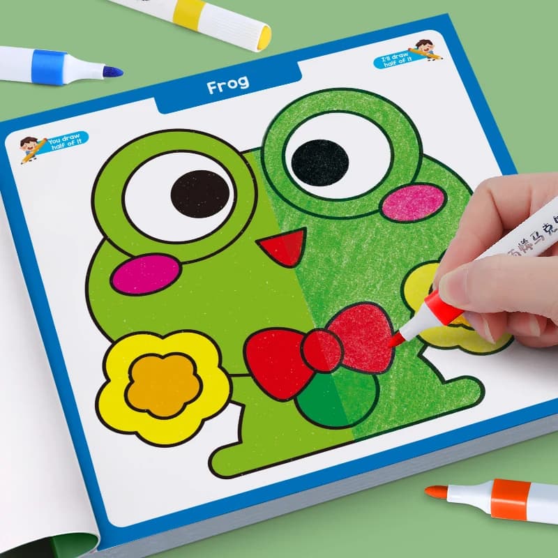 Creative Animal-Themed Cartoon Fun Doodles Simple Sketch Drawing Book, Educational Early Learning Coloring Book for Students