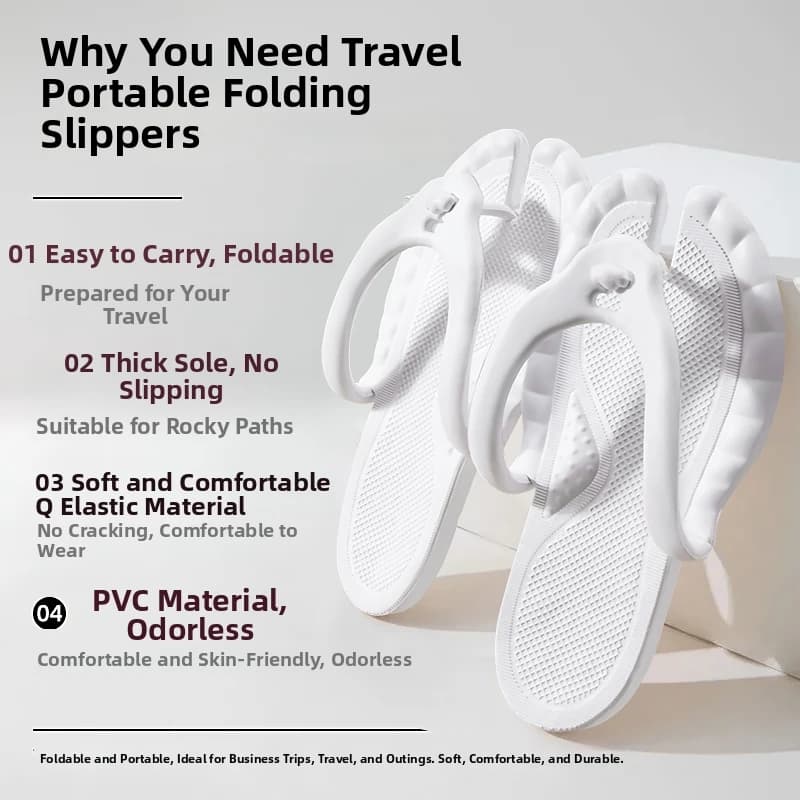 1 pair of portable folding slippers for travel, beach slippers for women and men, unisex bath sandals in EVA for summer, for hotel