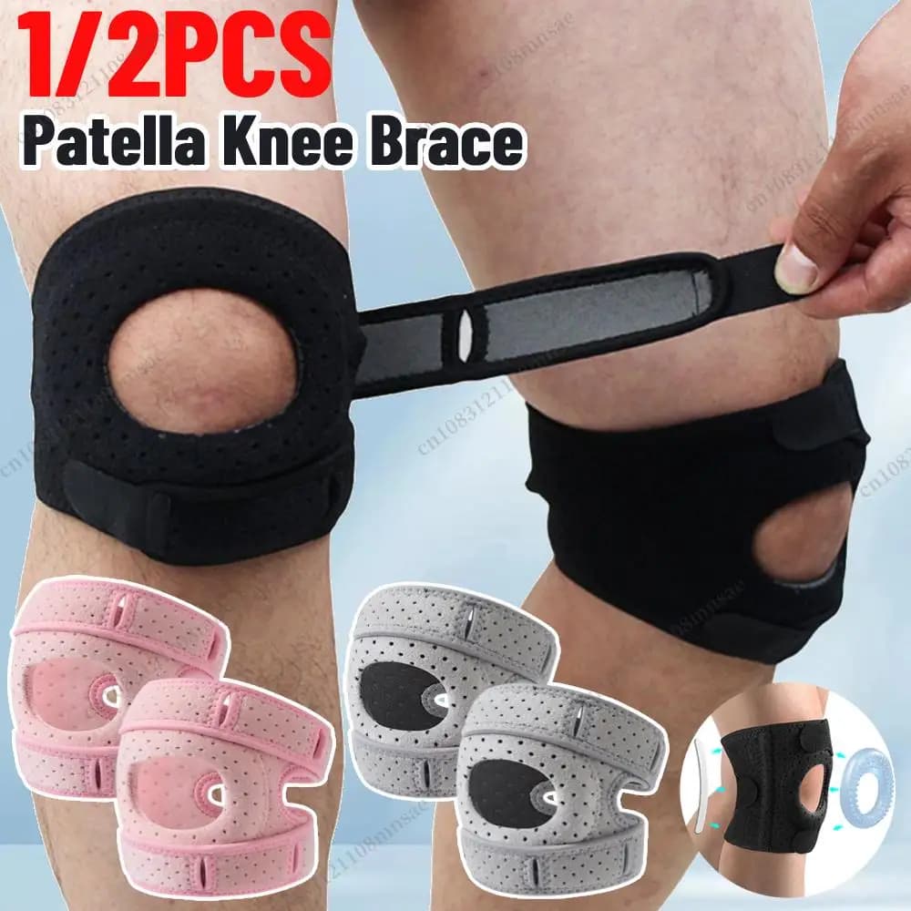 Ginocchiera rotulea Fascia di supporto protettiva per rotule aperta regolabile Comoda fascia per ginocchia rotulea per sport da corsa